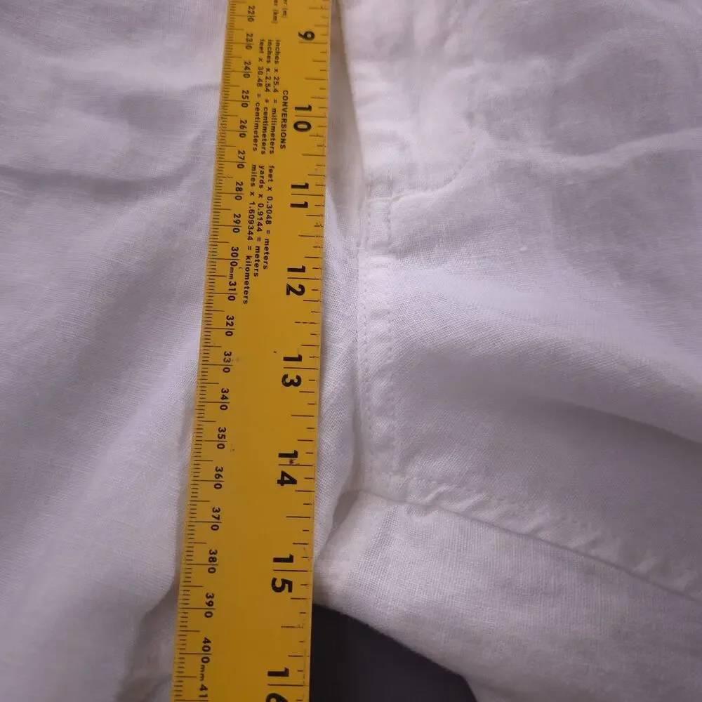Roundtree & Yorke Caribbean 46 x 29‎ 100% Linen Drawstring White Pants Beach New
